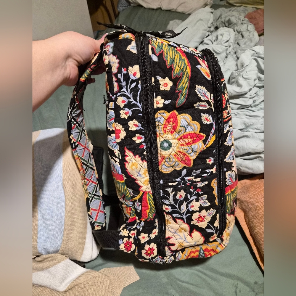 Vera Bradley Floral Backpack - Black, Red, Blue - Picture 3 of 12